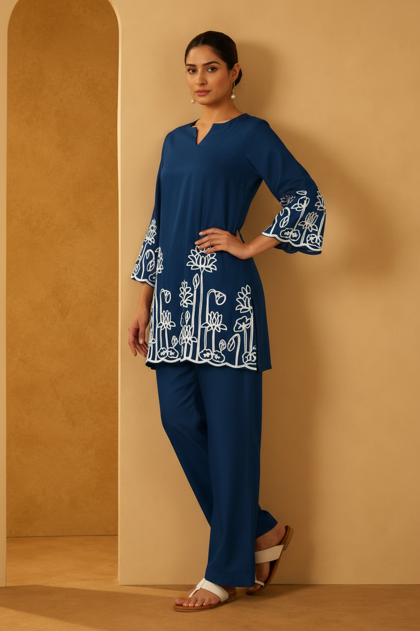 Royal Blue Printed Co-Ord Set
