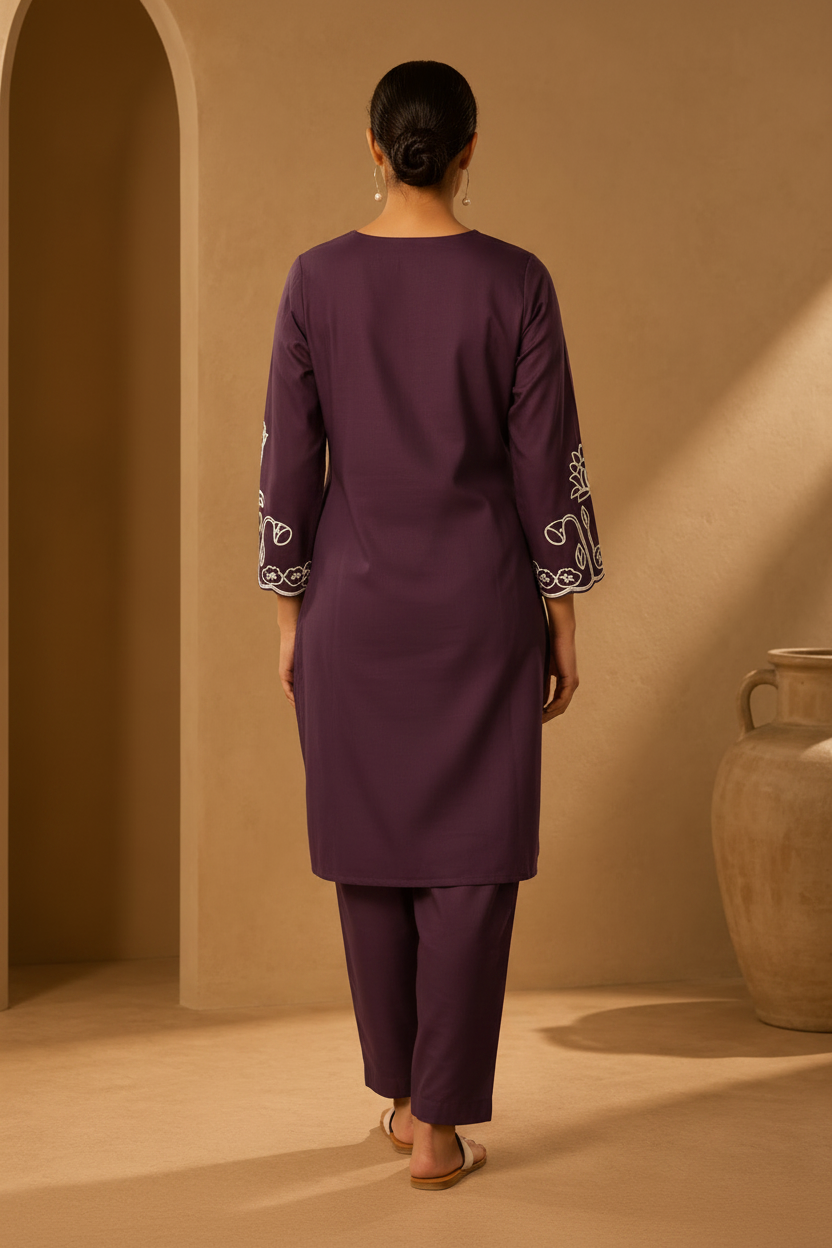 Plum Purple Printed Co-Ord Set