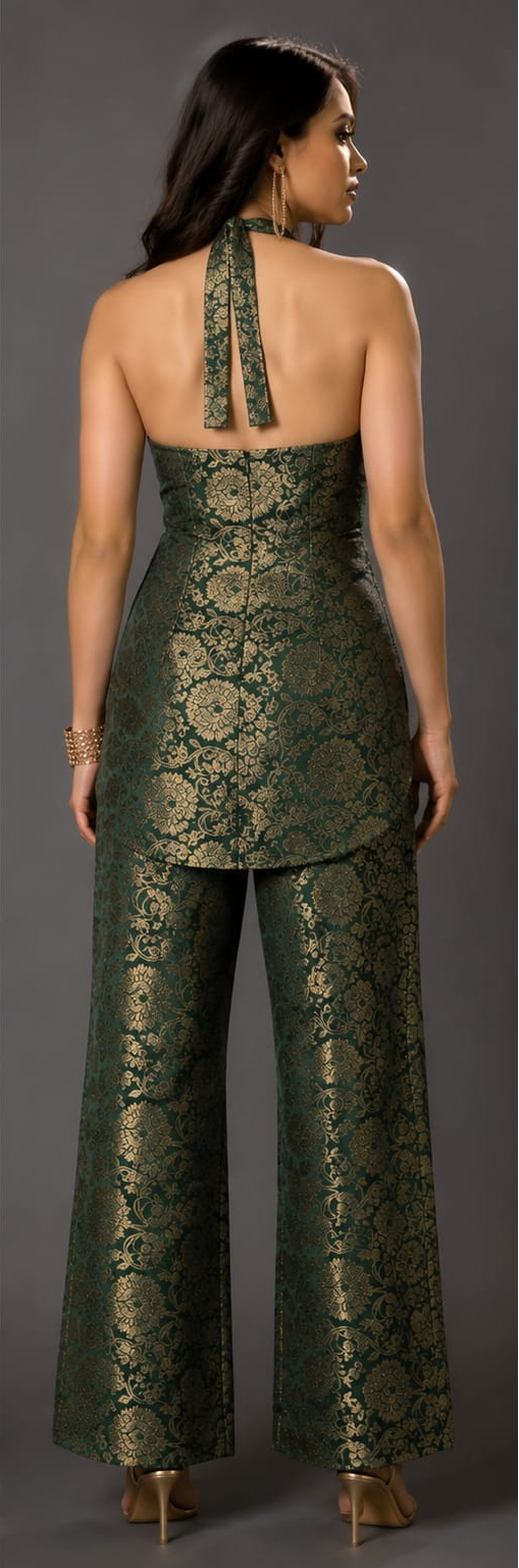 Olive Green Embroidered Co-Ord Set